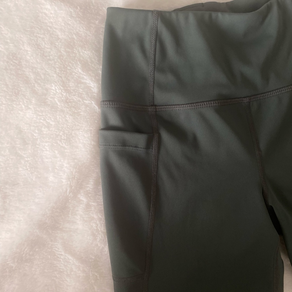 Dark Green High-Waisted Leggings - Picture 3 of 5